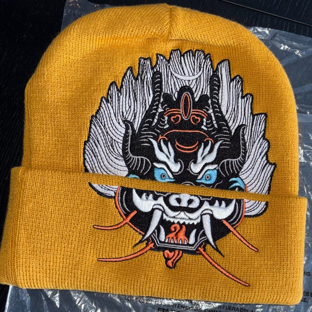 Rare! Supreme Demon Beanie Mustard Fall-Winter 2021